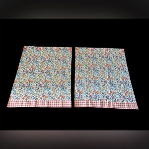 NWOB Pair Pioneer Women Mazie Small Window Curtain 30x36” Retro Country Kitchen